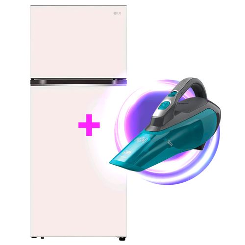 Combo Refrigeradora Top Mount 374 L (13 PCU) Inverter beige VT38BPB LG + Aspiradora de mano Black and Decker dustbuster AdvancedClean HLWVA325J21-B3