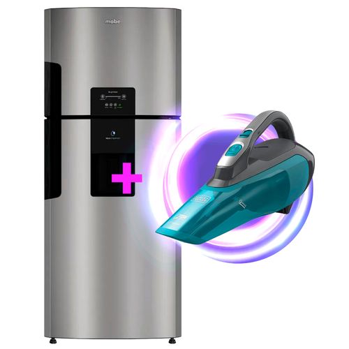 Combo Refrigeradora top mount 442 L (15 PCU) Energy saver RMP450ZCAU Mabe + Aspiradora de mano Black and Decker dustbuster AdvancedClean HLWVA325J21-B