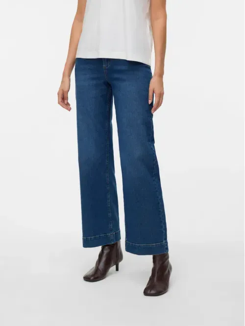 Jeans Vero Moda wide leg azul largo 32" de cintura alta para mujer