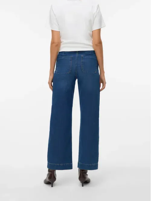 Jeans Vero Moda wide leg azul largo 32" de cintura alta para mujer