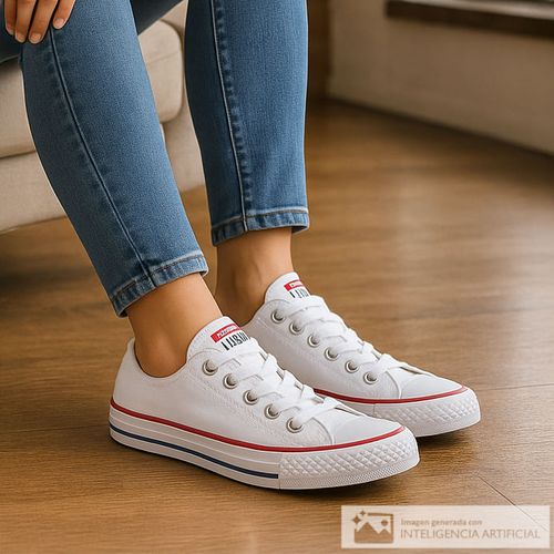 Zapato deportivo casual Chuck Taylor Converse blanco para mujer