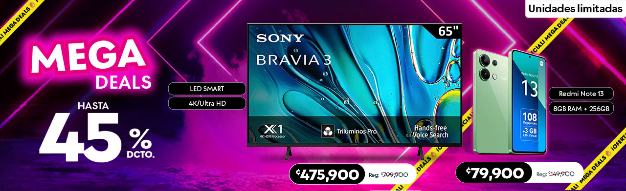 Hasta 45% de dcto en Pantallas, celulares y más