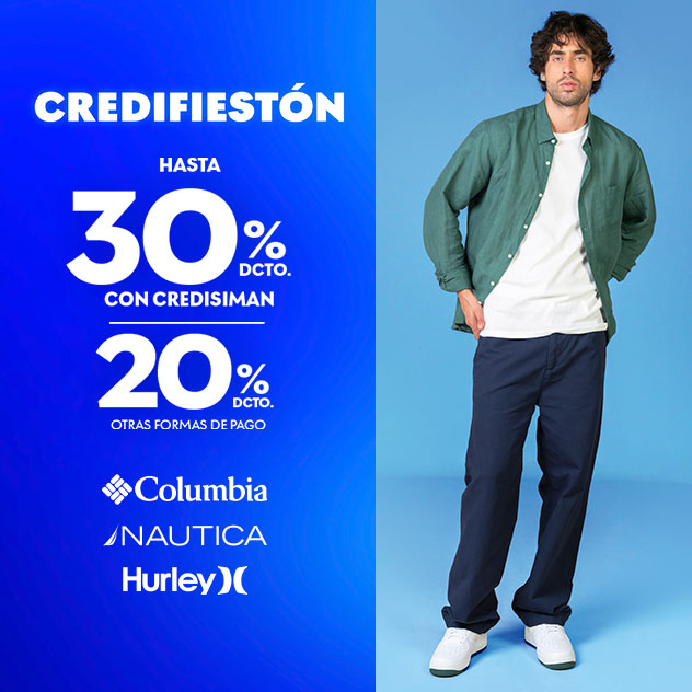 Hasta 30% en ropa para hombre