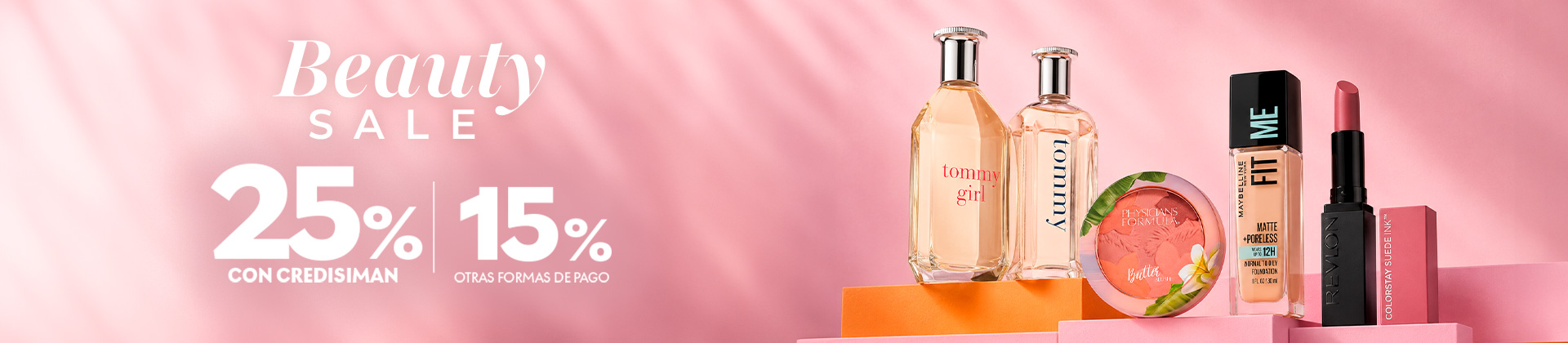 Hasta 25% con credisiman  en tus cosmeticos y fragancias favoritas